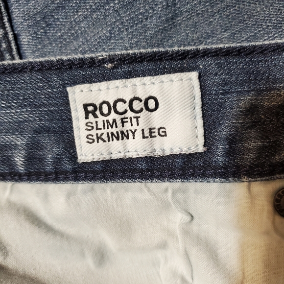 Express Rocco Slim Fit Skinny Leg Jeans Dark BlueWash MenSz33x30(actl.sz36x28.5) - Picture 8 of 12